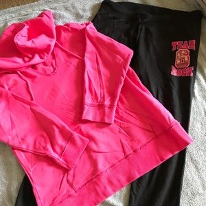 Hot pink hoodie and joggers